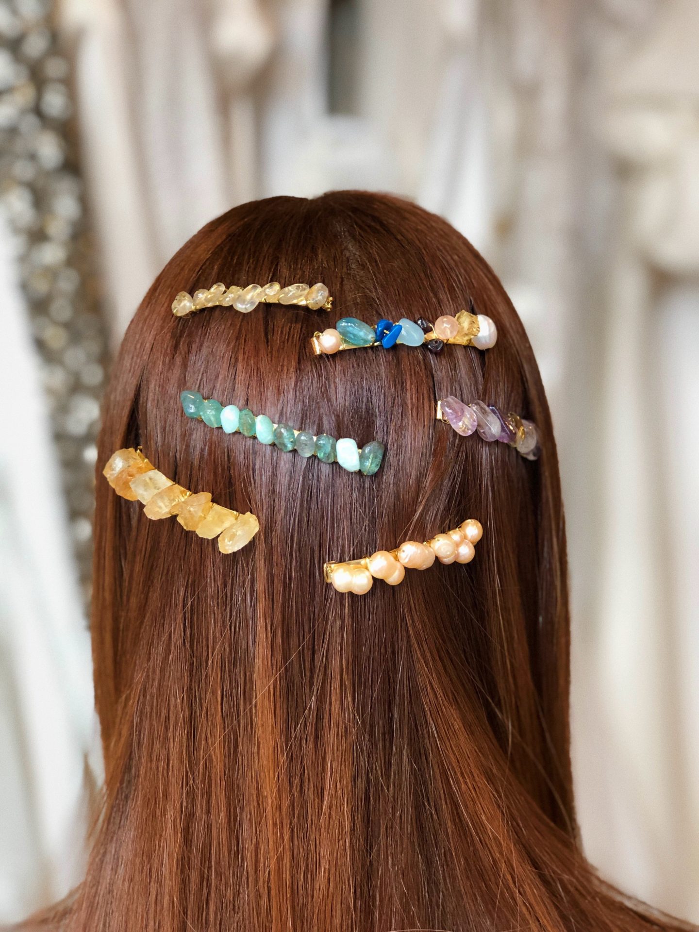 Pasadores para el cabello con Perlas y/o Piedras Semipreciosas Colección SHE Atelier novias